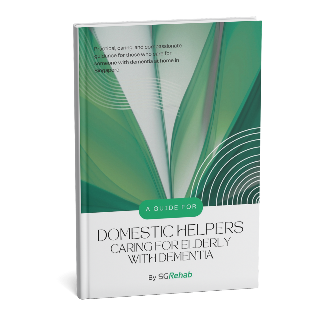 Book titled 'Domestic Helpers Caring for Elderly with Dementia' on a white background