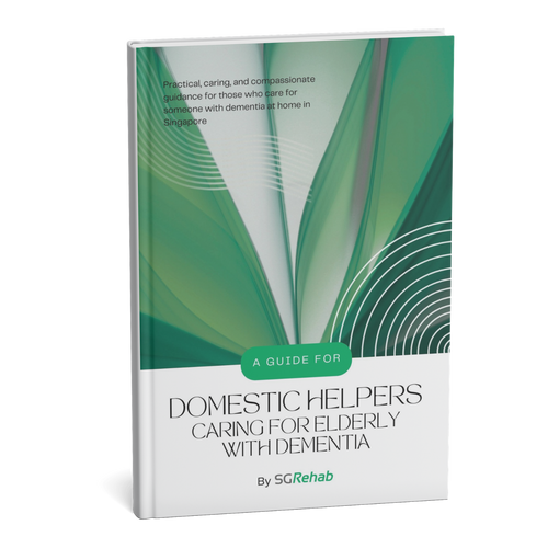 Book titled 'Domestic Helpers Caring for Elderly with Dementia' on a white background